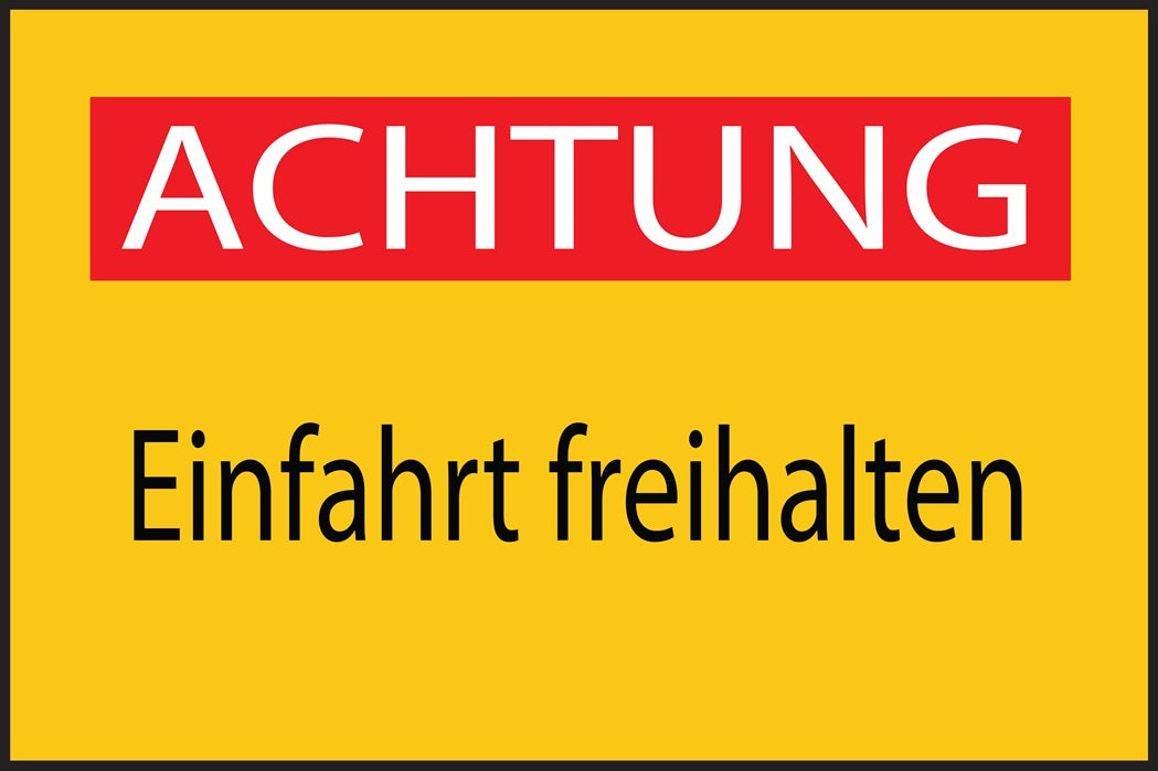 Baustellenaufkleber "Achtung Einfahrt freihalten" gelb LO-BAU-1800