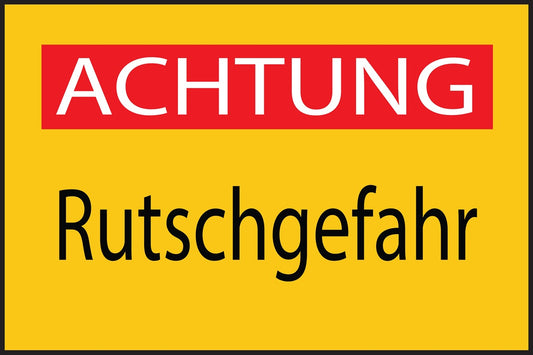 Baustellenaufkleber "Achtung Rutschgefahr" gelb LO-BAU-1850