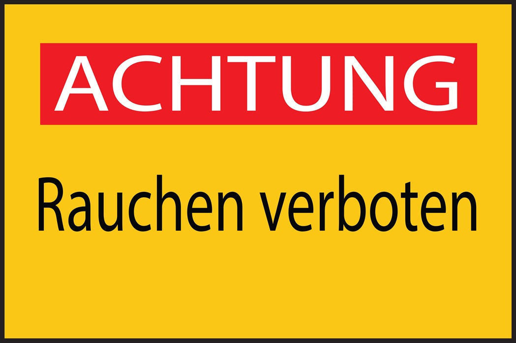 Baustellenaufkleber "Achtung Rauchen verboten" gelb LO-BAU-1940