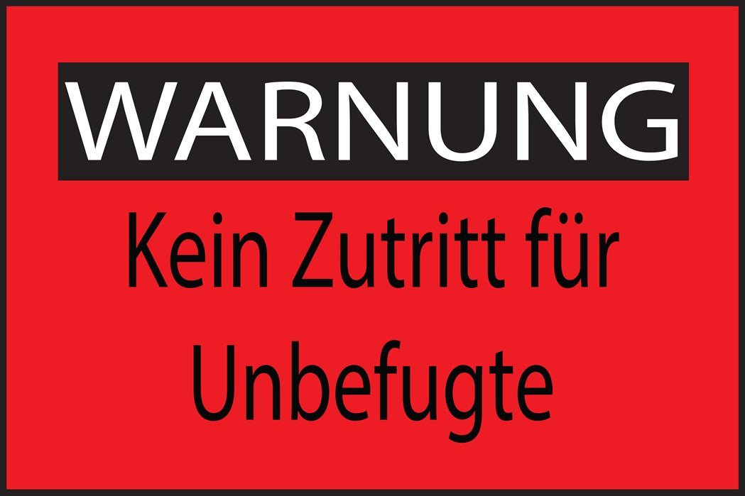 Baustellenaufkleber "Warnung Kein Zutritt für Unbefugte" gelb LO-BAU-1980