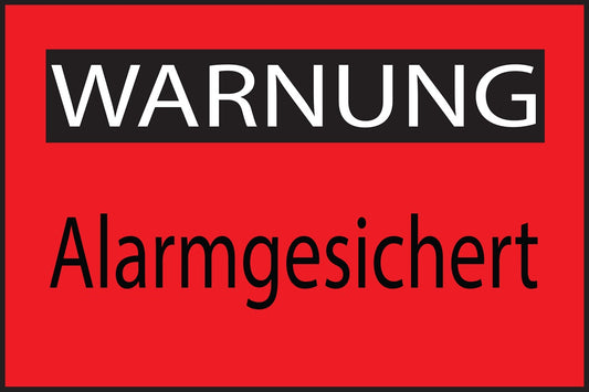 Baustellenaufkleber "Warnung Alarmgesichert" rot LO-BAU-2020