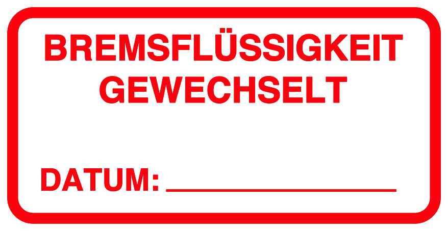 Autoservice Autowartung Aufkleber "Bremsflüssigkeit gewechselt"  5-10 cm LO-CARSERVICE1200-14