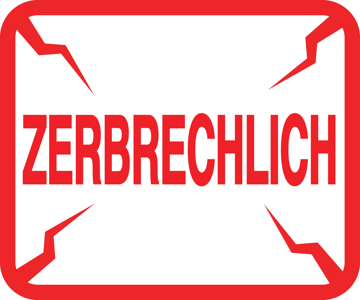 Zerbrechlich - Fragile Aufkleber "ZERBRECHLICH" LO-FRAGILE-H-10400-14-0