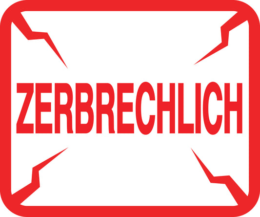 Zerbrechlich - Fragile Aufkleber "ZERBRECHLICH" LO-FRAGILE-H-10400-14-0