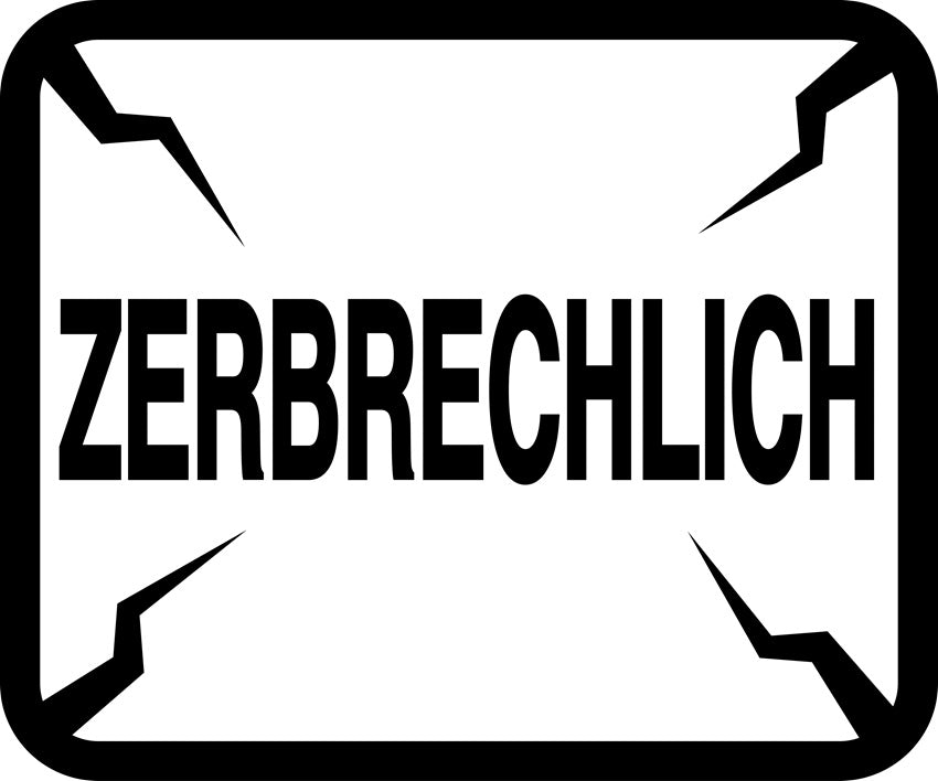 Zerbrechlich - Fragile Aufkleber "ZERBRECHLICH" LO-FRAGILE-H-10400-88-0