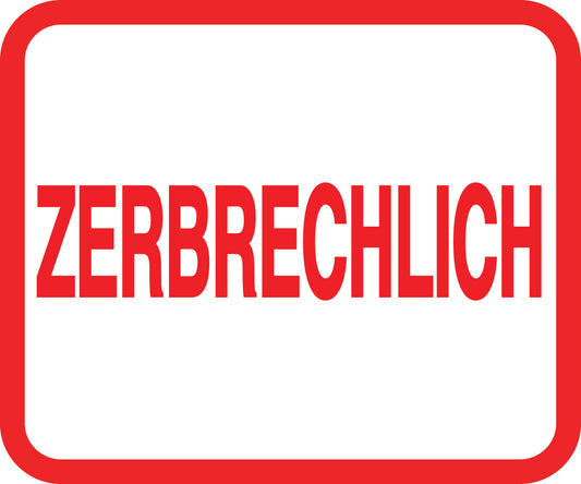 Zerbrechlich - Fragile Aufkleber "ZERBRECHLICH" LO-FRAGILE-H-10600-14-0