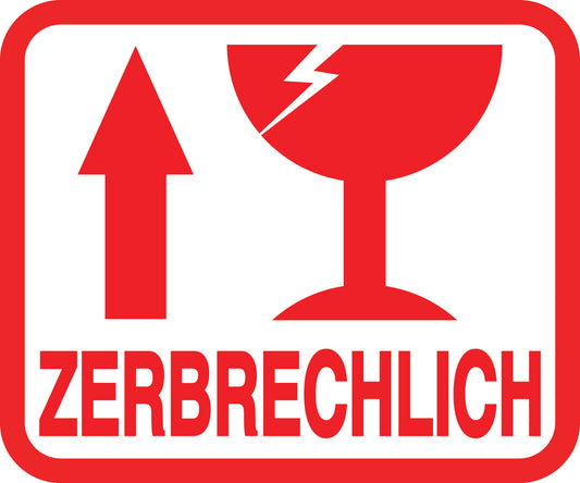 Zerbrechlich - Fragile Aufkleber "ZERBRECHLICH" LO-FRAGILE-H-11200-14-0