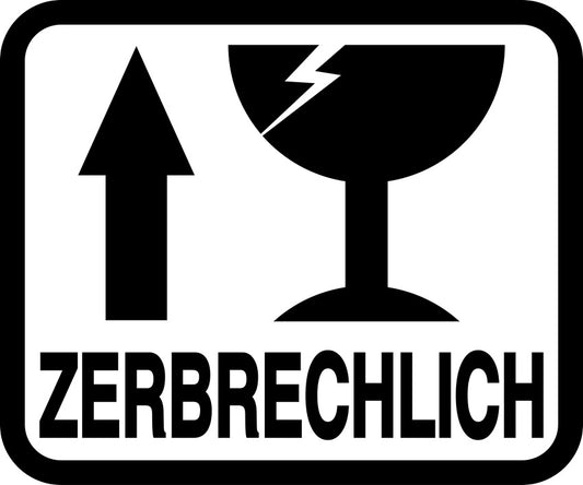 Zerbrechlich - Fragile Aufkleber "ZERBRECHLICH" LO-FRAGILE-H-11200-88-0