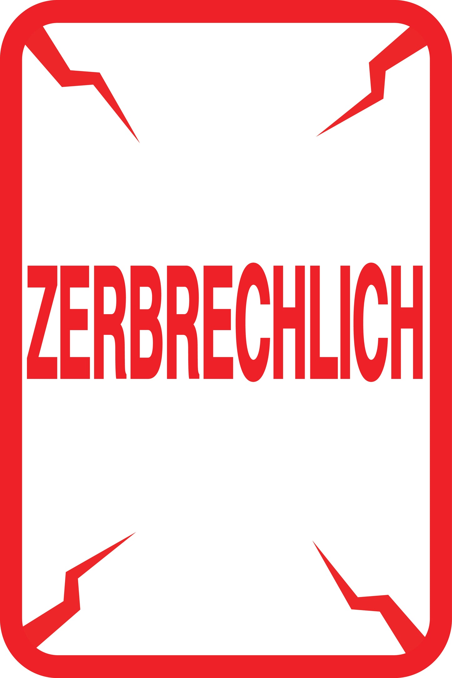 Zerbrechlich - Fragile Aufkleber "ZERBRECHLICH" LO-FRAGILE-V-10400-14-0