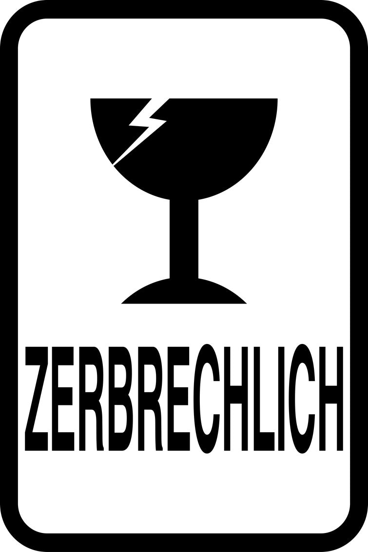 Zerbrechlich - Fragile Aufkleber "ZERBRECHLICH" LO-FRAGILE-V-11000-88-0