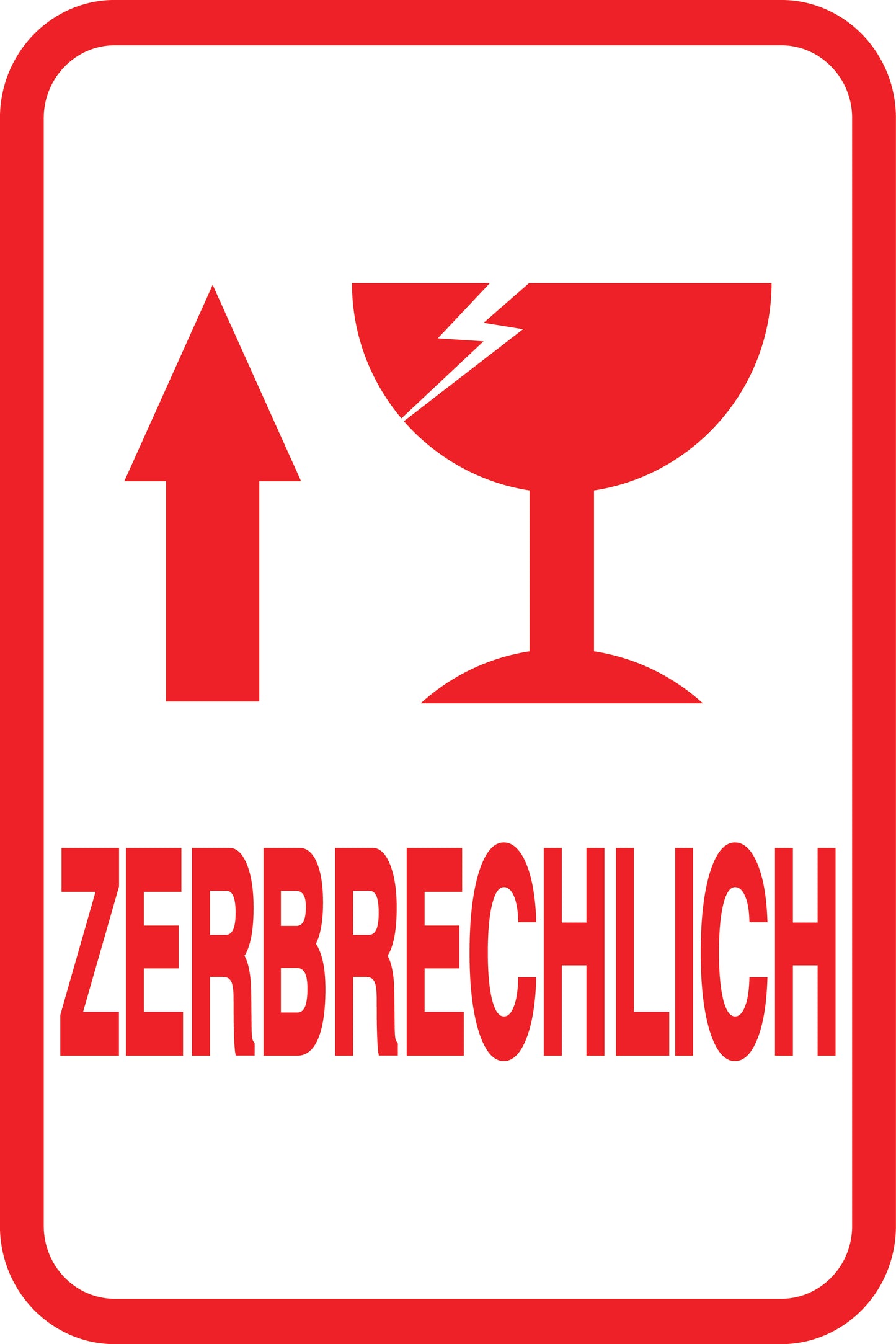 Zerbrechlich - Fragile Aufkleber "ZERBRECHLICH" LO-FRAGILE-V-11200-14-0