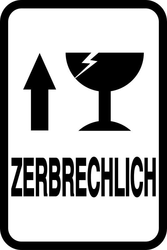 Zerbrechlich - Fragile Aufkleber "ZERBRECHLICH" LO-FRAGILE-V-11200-88-0