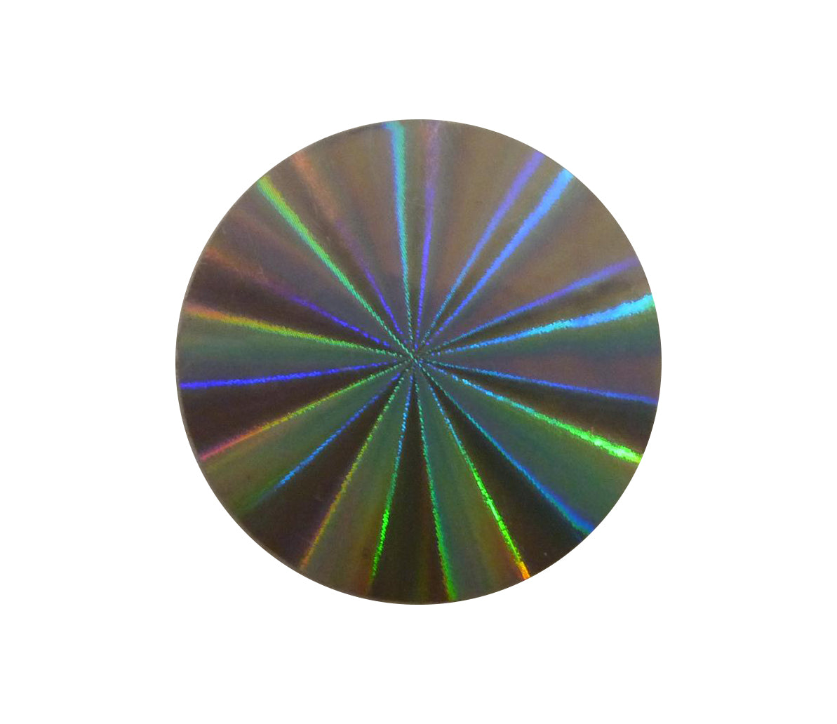 Hologrammetiketten 20mm 30x20mm und 50x15 mmrund nach Ihren Wünschen bedruckt (Sonnenstrahlenhintergrund)