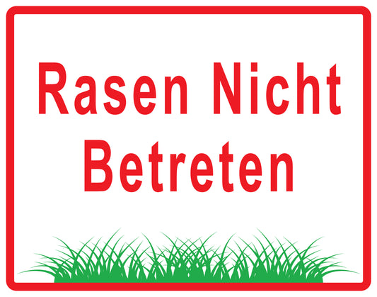Rasen betreten verboten Aufkleber "Rasen Nicht Betreten" 10-60 cm aus PVC Plastik, LO-KEEPOFFGRASS-H-10000-14