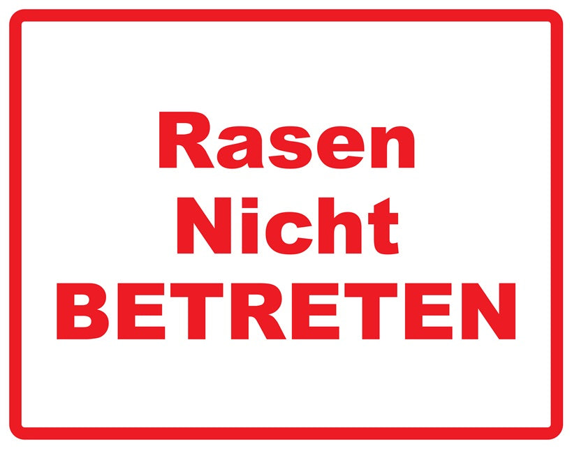 Rasen betreten verboten Aufkleber "Rasen Nicht Betreten" 10-60 cm aus PVC Plastik, LO-KEEPOFFGRASS-H-10400-14