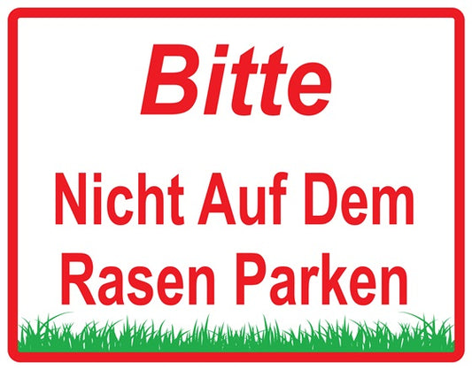 Rasen betreten verboten Aufkleber "Bitte nicht auf dem Rasen parken" 10-60 cm aus PVC Plastik, LO-KEEPOFFGRASS-H-11400-14