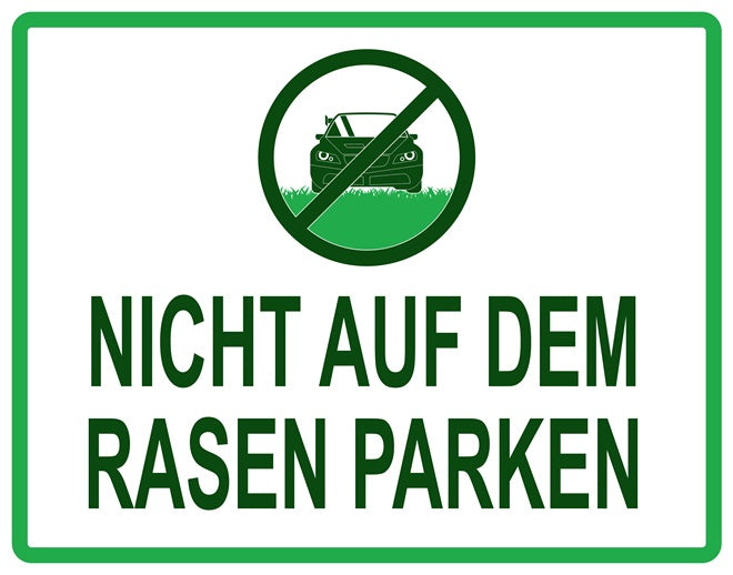 Rasen betreten verboten Aufkleber "Nicht auf dem Rasen parken" 10-60 cm aus PVC Plastik, LO-KEEPOFFGRASS-H-11600-54