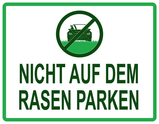 Rasen betreten verboten Aufkleber "Nicht auf dem Rasen parken" 10-60 cm aus PVC Plastik, LO-KEEPOFFGRASS-H-11600-54