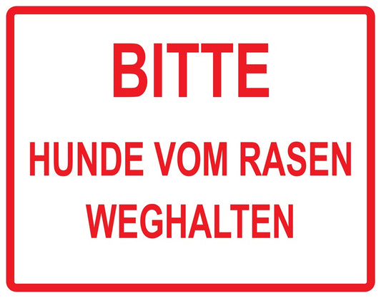 Rasen betreten verboten Aufkleber "Bitte Hunde vom Rasen weghalten" 10-60 cm aus PVC Plastik, LO-KEEPOFFGRASS-H-11700-14