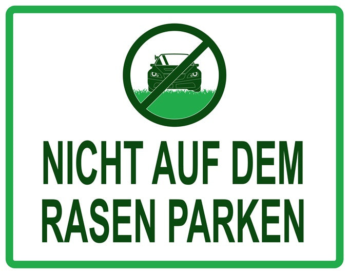 Rasen betreten verboten Aufkleber "Nicht auf dem Rasen parken" 10-60 cm aus PVC Plastik, LO-KEEPOFFGRASS-H-11700-54