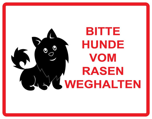 Rasen betreten verboten Aufkleber "Bitte Hunde vom Rasen weghalten" 10-60 cm aus PVC Plastik, LO-KEEPOFFGRASS-H-11800-14