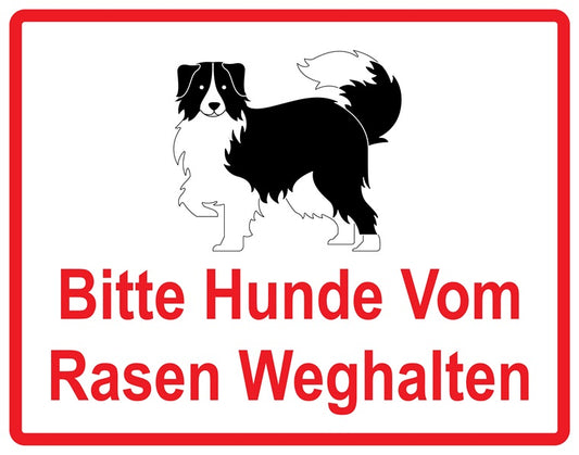 Rasen betreten verboten Aufkleber "Bitte Hunde vom Rasen weghalten" 10-60 cm aus PVC Plastik, LO-KEEPOFFGRASS-H-11900-14