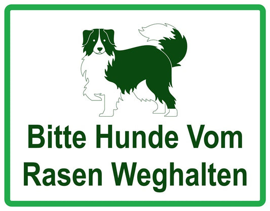 Rasen betreten verboten Aufkleber "Bitte Hunde vom Rasen weghalten" 10-60 cm aus PVC Plastik, LO-KEEPOFFGRASS-H-11900-54