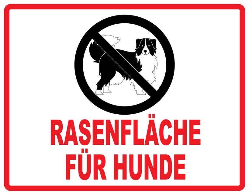 Rasen betreten verboten Aufkleber "Rasenfläche für Hunde" 10-60 cm aus PVC Plastik, LO-KEEPOFFGRASS-H-12000-14