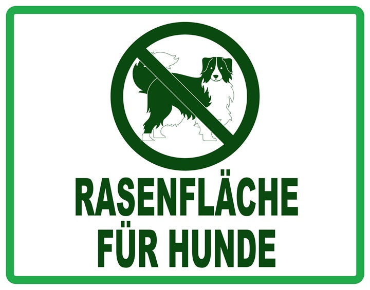 Rasen betreten verboten Aufkleber "Rasenfläche für Hunde" 10-60 cm aus PVC Plastik, LO-KEEPOFFGRASS-H-12000-54