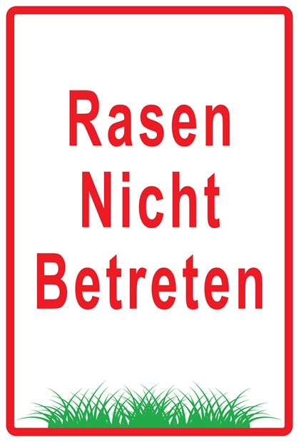 Rasen betreten verboten Aufkleber "Rasen nicht betreten" 10-60 cm aus PVC Plastik, LO-KEEPOFFGRASS-V-10000-14