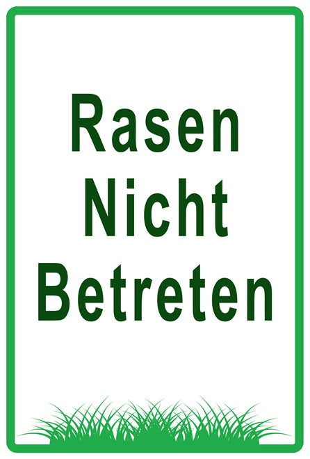 Rasen betreten verboten Aufkleber "Rasen nicht betreten" 10-60 cm aus PVC Plastik, LO-KEEPOFFGRASS-V-10000-54