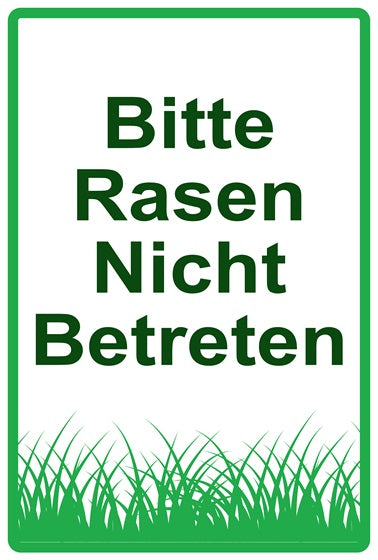 Rasen betreten verboten Aufkleber "Bitte Rasen nicht betreten" 10-60 cm aus PVC Plastik, LO-KEEPOFFGRASS-V-10100-54