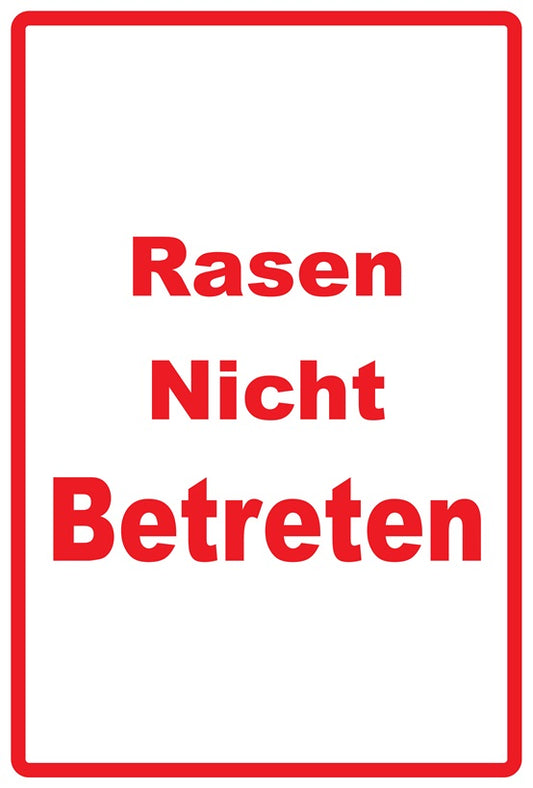 Rasen betreten verboten Aufkleber "Rasen nicht betreten" 10-60 cm aus PVC Plastik, LO-KEEPOFFGRASS-V-10400-14