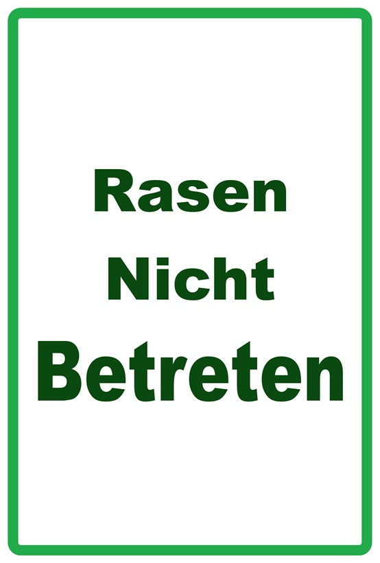 Rasen betreten verboten Aufkleber "Rasen nicht betreten" 10-60 cm aus PVC Plastik, LO-KEEPOFFGRASS-V-10400-54