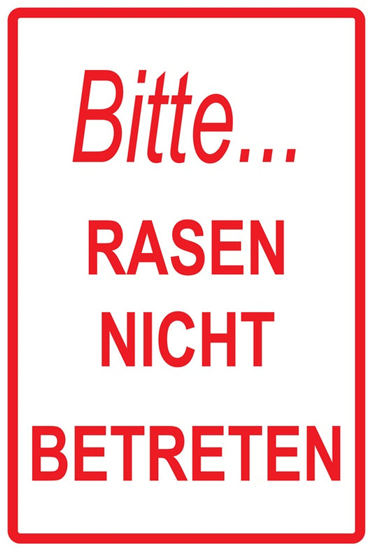 Rasen betreten verboten Aufkleber "Bitte Rasen nicht betreten" 10-60 cm aus PVC Plastik, LO-KEEPOFFGRASS-V-10500-14