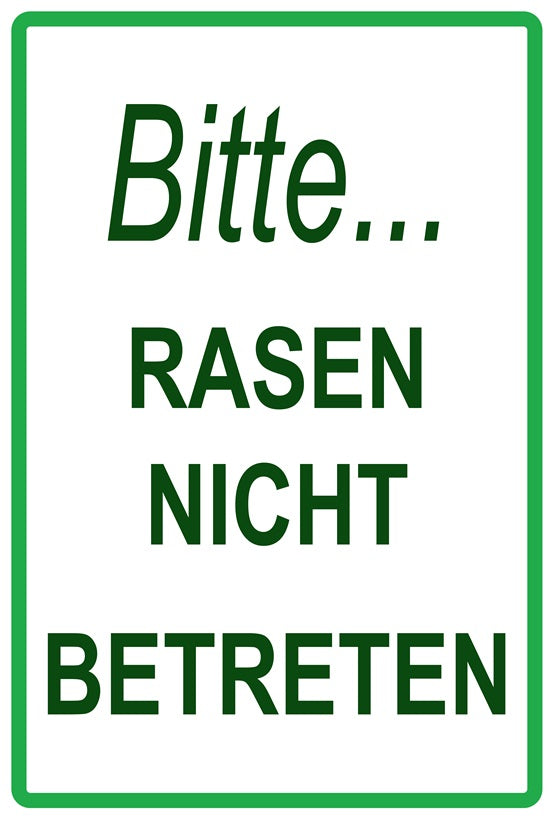 Rasen betreten verboten Aufkleber "Bitte... Rasen nicht betreten" 10-60 cm aus PVC Plastik, LO-KEEPOFFGRASS-V-10500-54