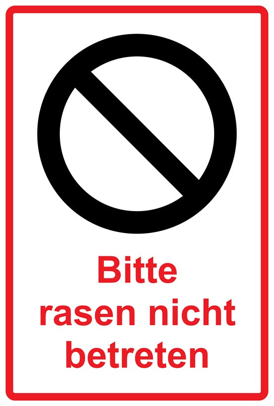 Rasen betreten verboten Aufkleber "Bitte Rasen nicht betreten" 10-60 cm aus PVC Plastik, LO-KEEPOFFGRASS-V-10700-14