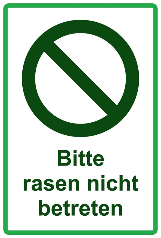 Rasen betreten verboten Aufkleber "Bitte Rasen nicht betreten" 10-60 cm aus PVC Plastik, LO-KEEPOFFGRASS-V-10700-54