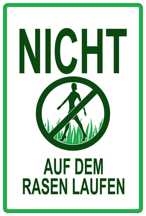 Rasen betreten verboten Aufkleber "Nicht auf dem Rasen laufen" 10-60 cm aus PVC Plastik, LO-KEEPOFFGRASS-V-10900-54