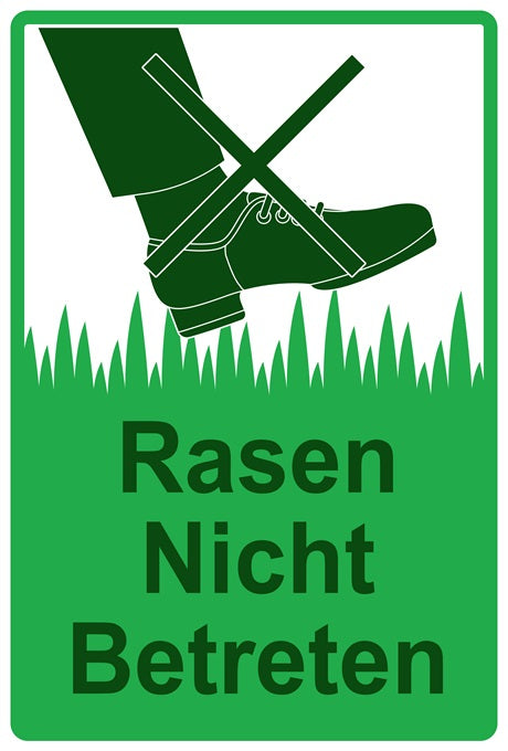 Rasen betreten verboten Aufkleber "Rasen nicht betreten" 10-60 cm aus PVC Plastik, LO-KEEPOFFGRASS-V-11100-54