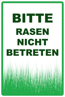 Rasen betreten verboten Aufkleber "Bitte Rasen nicht betreten" 10-60 cm aus PVC Plastik, LO-KEEPOFFGRASS-V-11500-54