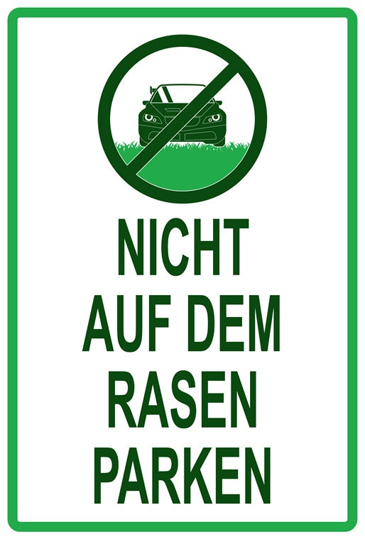 Rasen betreten verboten Aufkleber "Nicht auf dem Rasen parken" 10-60 cm aus PVC Plastik, LO-KEEPOFFGRASS-V-11600-54