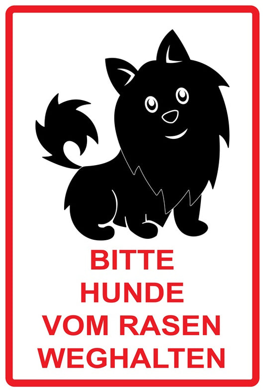 Rasen betreten verboten Aufkleber "Bitte Hunde vom Rasen weghalten" 10-60 cm aus PVC Plastik, LO-KEEPOFFGRASS-V-11800-14