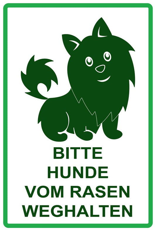 Rasen betreten verboten Aufkleber "Bitte Hunde vom Rasen weghalten" 10-60 cm aus PVC Plastik, LO-KEEPOFFGRASS-V-11800-54