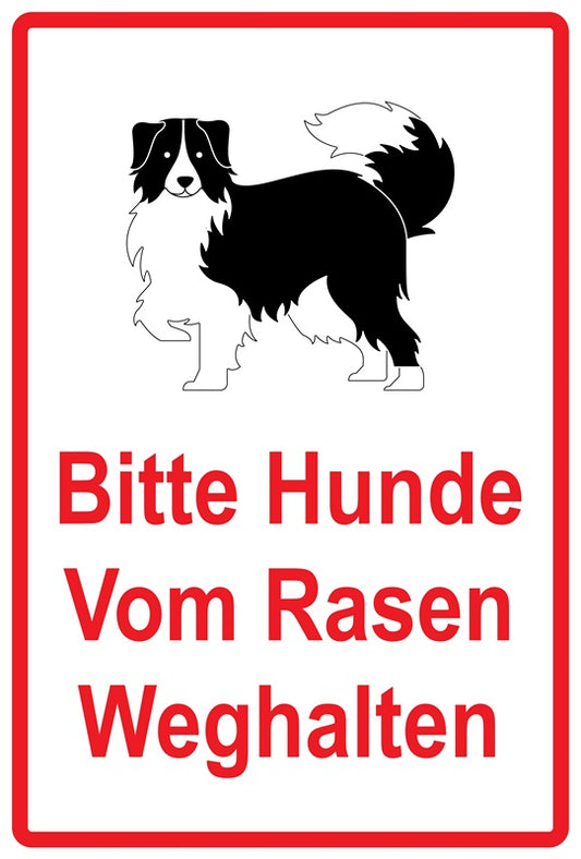 Rasen betreten verboten Aufkleber "Bitte Hunde vom Rasen weghalten" 10-60 cm aus PVC Plastik, LO-KEEPOFFGRASS-V-11900-14