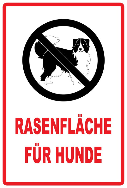 Rasen betreten verboten Aufkleber "Rasenfläche für Hunde" 10-60 cm aus PVC Plastik, LO-KEEPOFFGRASS-V-12000-14