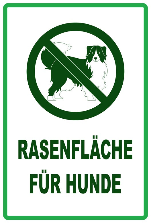 Rasen betreten verboten Aufkleber "Rasenfläche für Hunde" 10-60 cm aus PVC Plastik, LO-KEEPOFFGRASS-V-12000-54