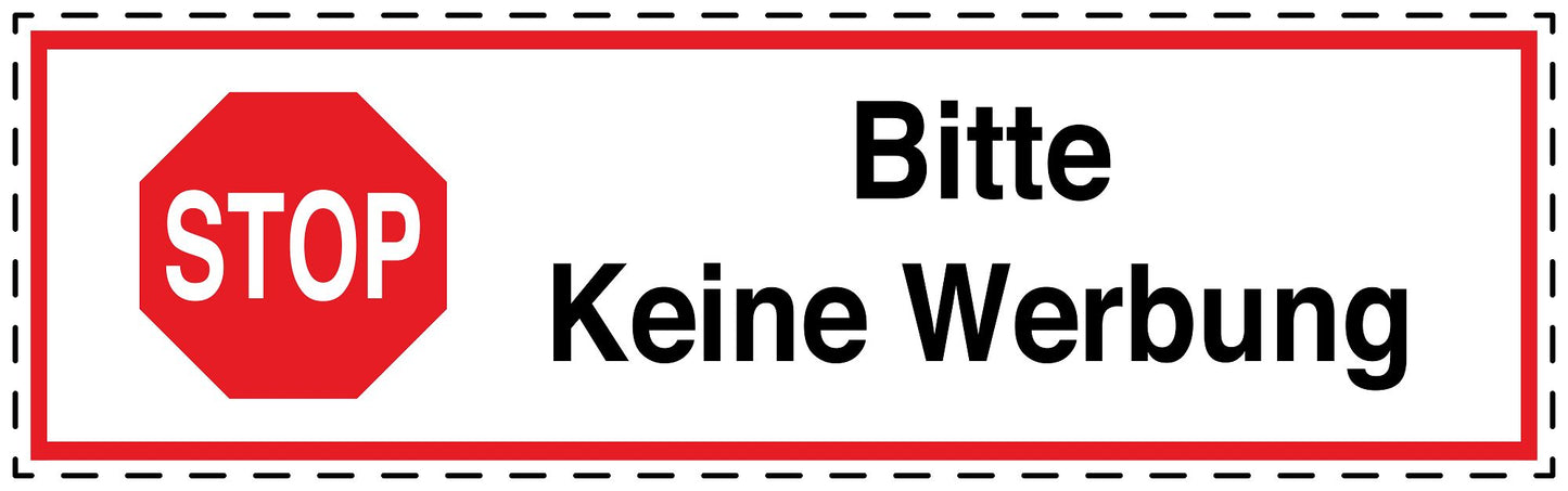 1x Keine Werbung Aufkleber wetterfest LO-KWE-1100-0