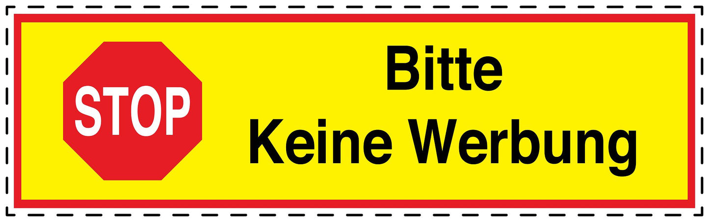 1x Keine Werbung Aufkleber wetterfest LO-KWE-1100-3