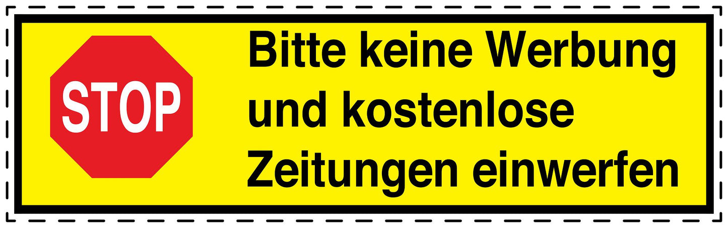 1x Keine Werbung Aufkleber wetterfest LO-KWE-2000-3